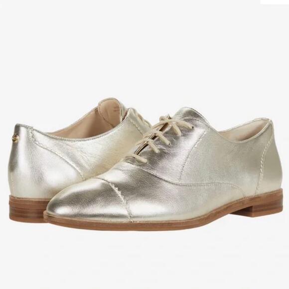 Cole Haan 'Go To Arden' Women's 7.5 Soft Gold Lace Up Oxford Metallic Lace Up - Picture 1 of 10
